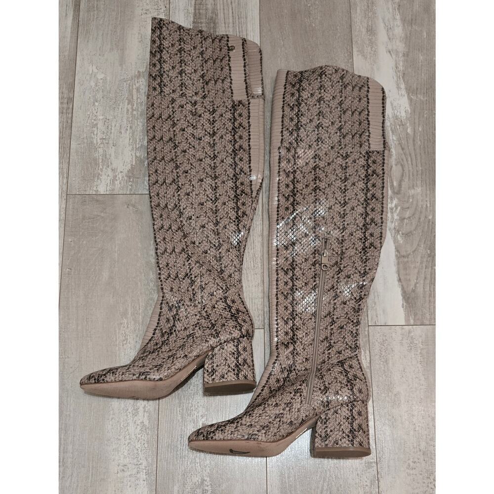 Louise et Cie Leather Tall Ladies Boots Snake Pattern Size 8.5 - Picture 2 of 12